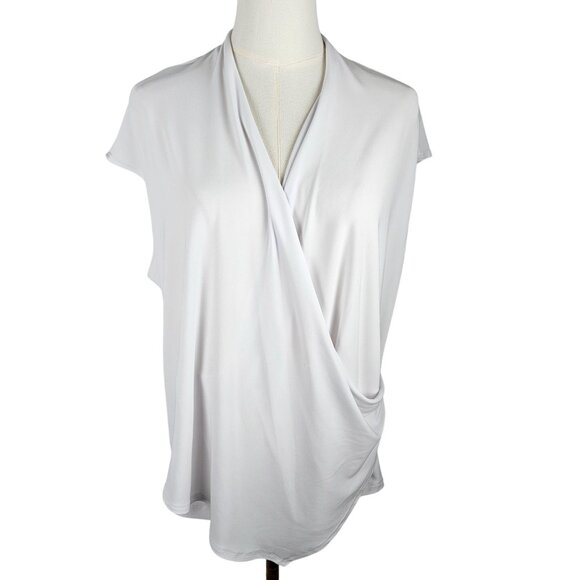 Clara SunWoo XL White Sleeveless Wrap Top - Picture 1 of 6